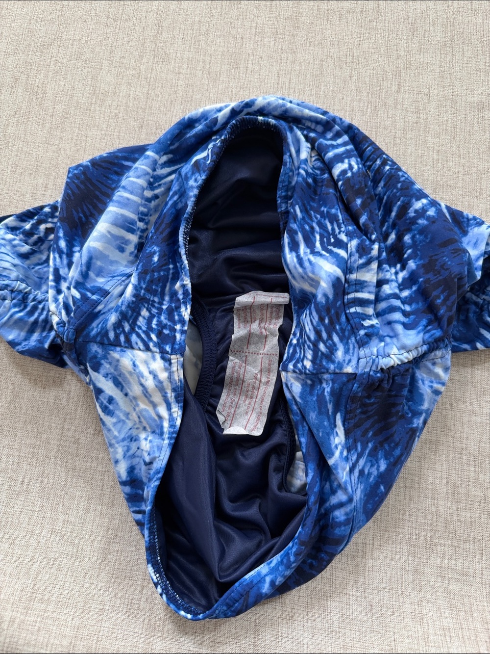 Lands End swim skirt/skort bottoms womens 8 blue graphic ruched modest beach - Picture 6 of 8